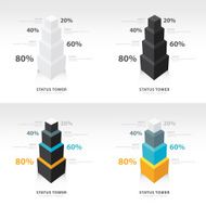 infographic template status tower set