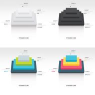 pyramid cube infographic top view set
