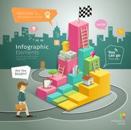 Infographic Graph Steps to Success business man N2