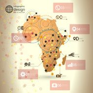 Africa map background vector infographic design illustration for communication