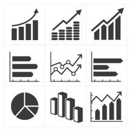 icon set of diagram and graphs Business