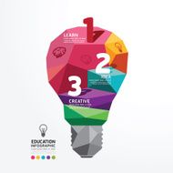 Vector infographic light bulb Design Conceptual Polygon Style N2