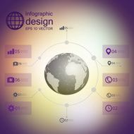 infographic with unfocused background and icons set for business design N3