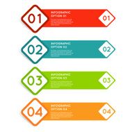 Rounded squares infographics options banner