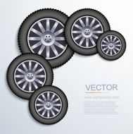 Vector modern wheels background