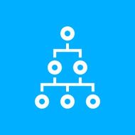 Organization Chart icon on a blue background - Smooth Series N5