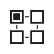 Flowchart icon on a white background N125