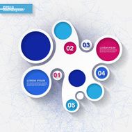 Infographic template with organic shape and circle labels N2