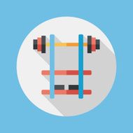 weightlifting flat icon with long shadow eps10 N12