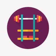 weightlifting flat icon with long shadow eps10 N13