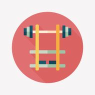weightlifting flat icon with long shadow eps10 N14