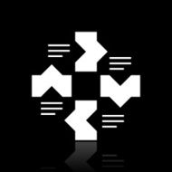 Flowchart icon on a black background N40