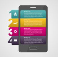 Smartphone design concept numbered infographic