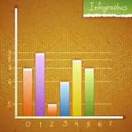 Paper bar chart graph infographics elements Vector