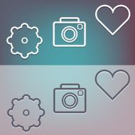 Set of 3 icons in flat style