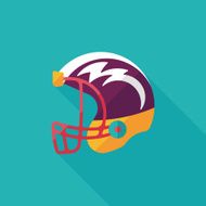 american football helmet flat icon with long shadow eps10 N25