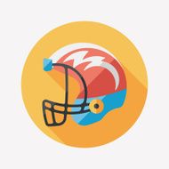 american football helmet flat icon with long shadow eps10 N26