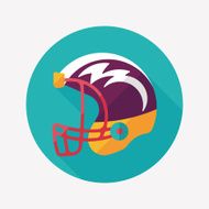 american football helmet flat icon with long shadow eps10 N27