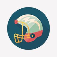 american football helmet flat icon with long shadow eps10 N28
