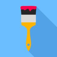 Paint brush Flat Design vector icon