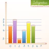 Paper bar chart graph infographics elements Vector N2