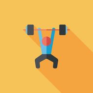 weightlifting flat icon with long shadow eps10 N15