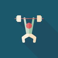 weightlifting flat icon with long shadow eps10 N16