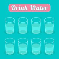 Drink eight glasses of water Infographic Flat design