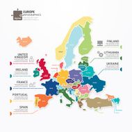 Europe Map Infographic Template jigsaw concept banner vector il N2