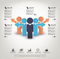 Business management strategy and human resource infographics N6