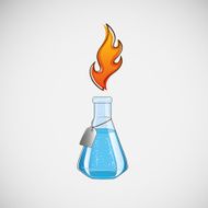 Stock laboratory flask on a light background N2