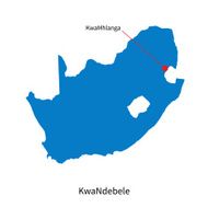 Detailed vector map of KwaNdebele and capital city KwaMhlanga N2