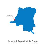 Map Democratic Republic of the Congo and capital city Kinshasa N2