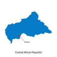 Map of Central African Republic and capital city Bangui N2