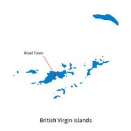 Map of British Virgin Islands and capital city Road Town N2