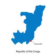 Vector map Republic of the Congo and capital city Brazzaville N2