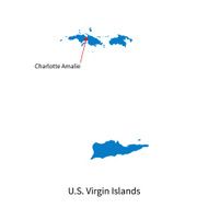 Vector map of U S Virgin Islands and capital city N2
