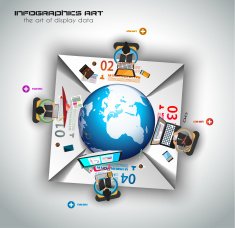 Infographic teamwork and brainstorming with Flat style N16