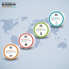 Abstract 3D digital business circle Infographic N4