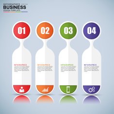Abstract 3D digital business Infographic N22