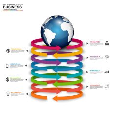 Abstract 3D digital business arrow Infographic N11