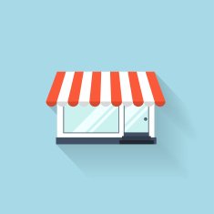 Flat web icon Internet shop