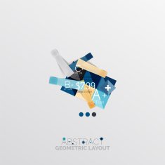 Glossy paper style geometric abstract infographic design N133