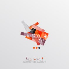 Glossy paper style geometric abstract infographic design N135