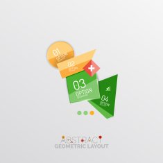 Glossy paper style geometric abstract infographic design N137
