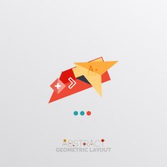 Glossy paper style geometric abstract infographic design N138
