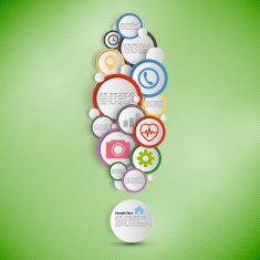 Exclamation mark Infographic with colored circles for business template vector