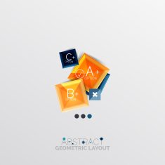 Glossy paper style geometric abstract infographic design N140