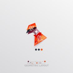 Glossy paper style geometric abstract infographic design N141