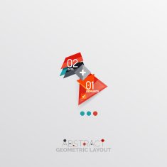 Glossy paper style geometric abstract infographic design N144